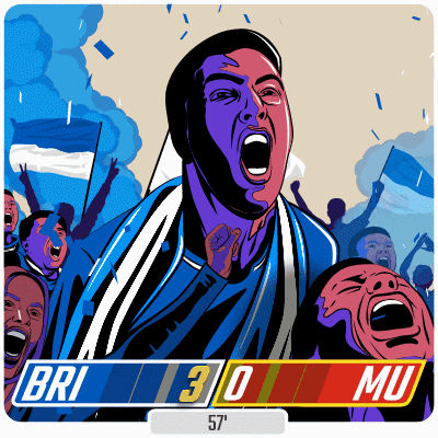 a cartoon of a man screaming in front of a crowd that says bri 30 mu