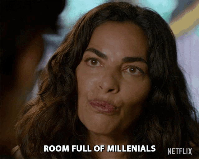 a woman says room full of millennials in a netflix ad