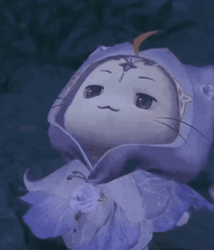 a cartoon character is wearing a cat costume and looking up