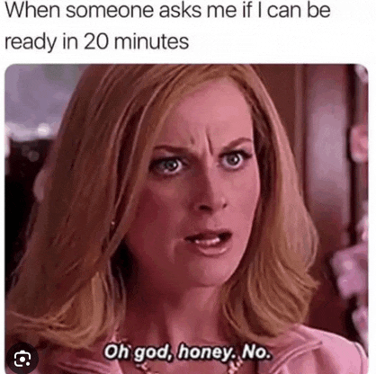 a woman is making a funny face and saying `` oh god , honey . no . ''