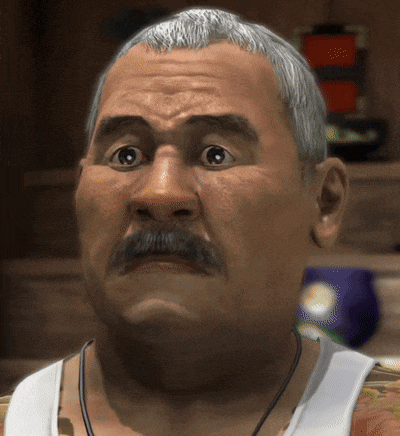 a man with a mustache and a white tank top