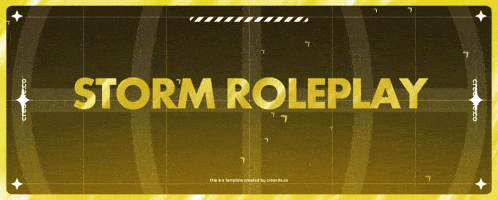 a banner that says storm roleplay on a yellow background