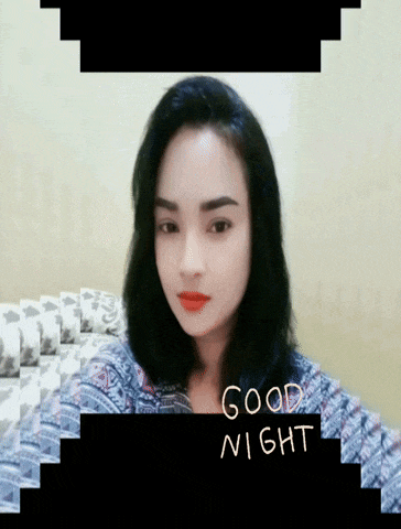a picture of a woman with the words " good night " on it