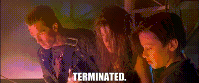 a group of people standing next to each other with the word terminated on the bottom
