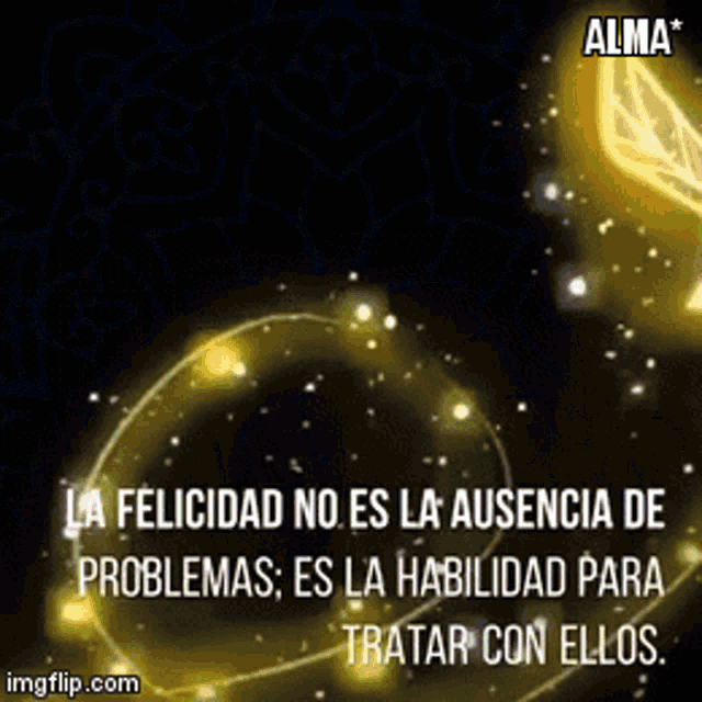 a black background with a quote that says alma