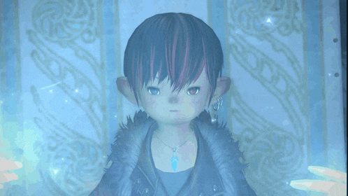 a video game character with white hair and red gloves is holding a sword