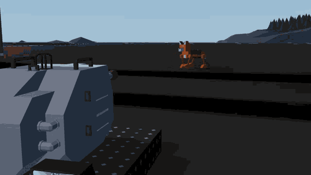 a computer generated image of a robot walking across a desert