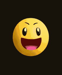 a yellow smiley face with a pink tongue sticking out .