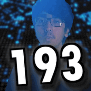 a man with glasses and the number 193