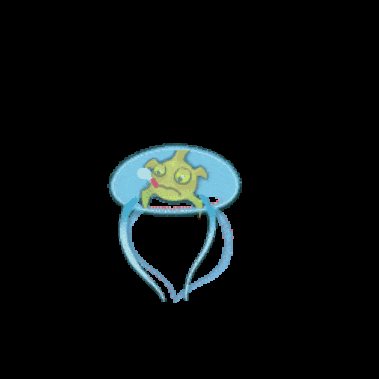 a pixel art drawing of a jellyfish with a face on it