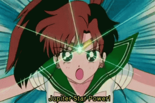 a cartoon of a girl with the words jupiter star power