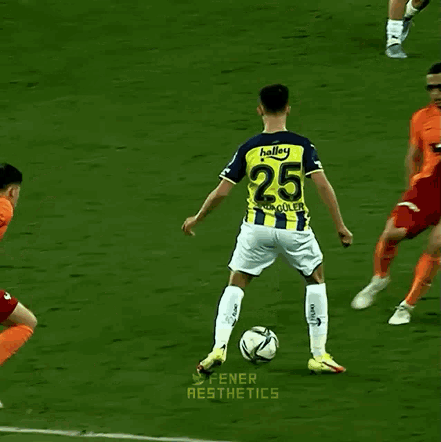 a soccer player with the number 25 on the back of his shirt
