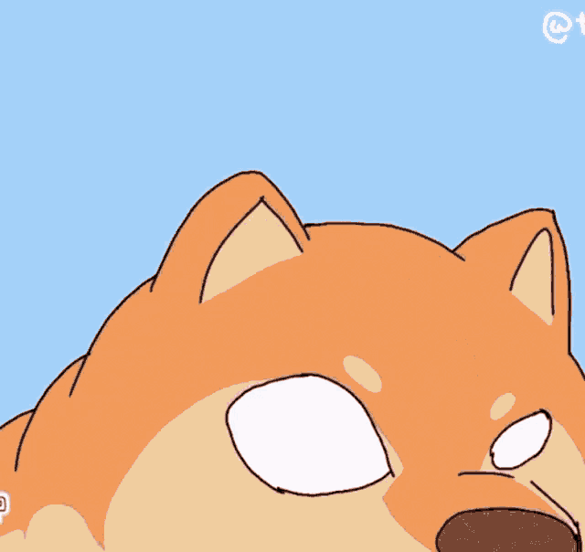 a cartoon drawing of a cat 's face with a white explosion coming out of it
