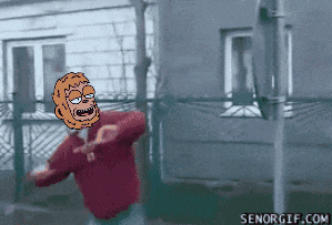 a cartoon drawing of a man with a beard and a red shirt with the website senogif.com at the bottom