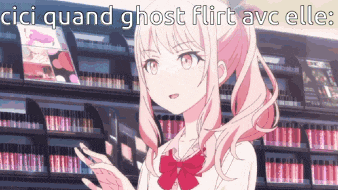a picture of a girl with the words cici quand ghost flirt avc elle written on it