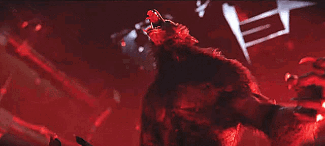 a close up of a werewolf 's paws in the dark
