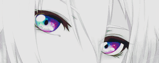 a black and white drawing of a person 's eyes with blue eyes .