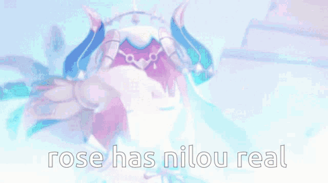 a cartoon girl with red hair and the words `` rose has nilou real '' written on the bottom