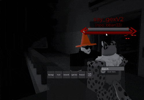 a cheetah in a video game with a give item button on the screen
