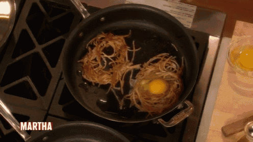 Bird'S Nest Pasta - Use Up Leftover Spaghetti! GIF - Food Dinner Martha Stewart GIFs