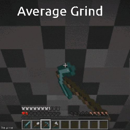 a screenshot of a video game with the words average grind above it