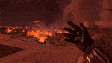 a computer generated image of a burning city