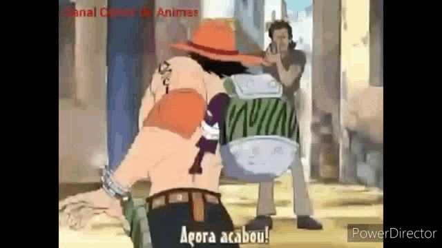 a cartoon of a man in a hat standing next to another man in a hat .