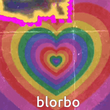 a blurred image of a rainbow with the word blrbo on the bottom