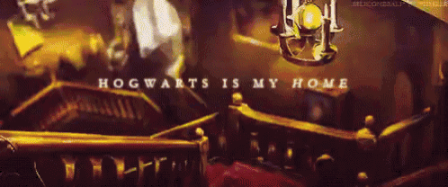 a group of people sitting in a dark room with the words hogwarts is my home written on the bottom