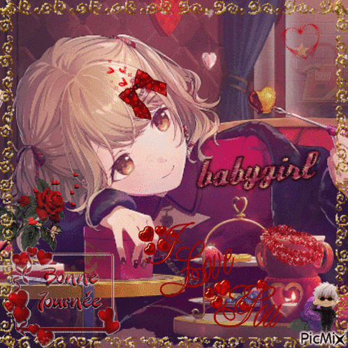 a picture of a little girl with the word babygirl on it