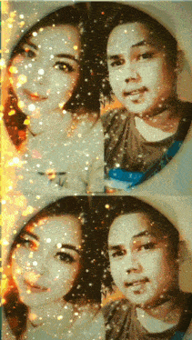 a collage of a man and a woman 's faces
