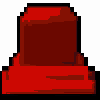 it looks like a pixel art of a chair with a black border .