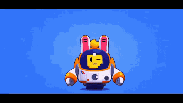 a cartoon character with bunny ears is on a blue background with the words puesto 2