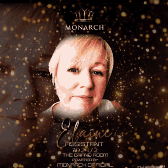 a portrait of a woman with monarch written on the bottom