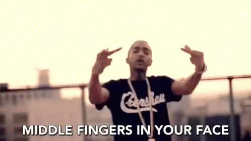 Middle Fingers In Your Face Fu GIF - Middle Fingers In Your Face Fu I Dont Give A Fuck GIFs