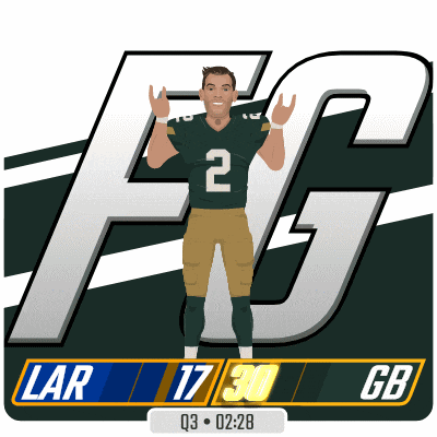 a green bay packers football player with the number 2 on his shirt