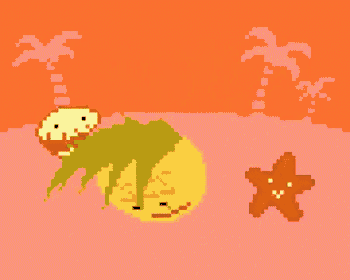 a pixel art drawing of a pineapple with a smiley face on it