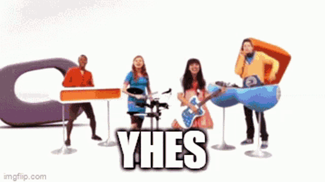 a girl is standing on top of a toy that says ythes