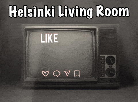 a poster for helsinki living room shows a tv