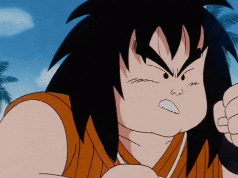 a cartoon character with a very angry face
