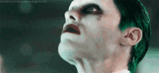 a close up of the face of the joker from the movie the suicide squad .