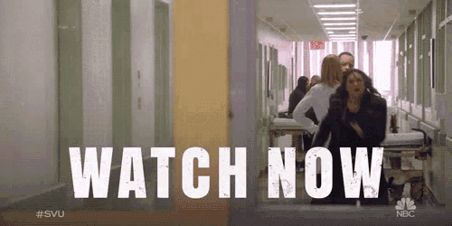 a sign that says " watch now " in a hospital hallway
