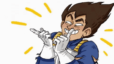 a cartoon character is making a funny face and pointing at something