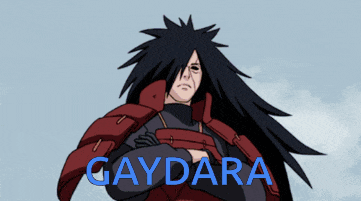 a cartoon of a man with the word gaydara on the bottom right