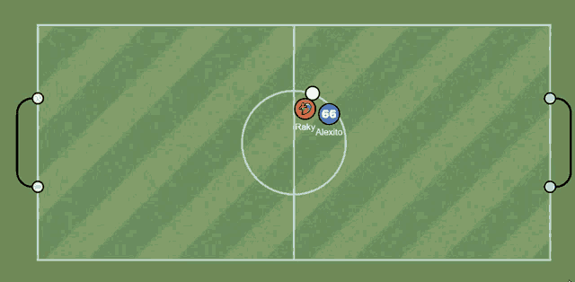 a soccer field with the words " red scores " on the top