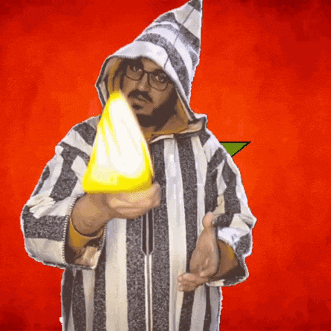 a man in a striped jacket holds a yellow object