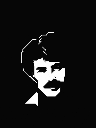 a black and white portrait of a man with a mustache