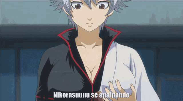 a cartoon of a girl with the words nikorasuuu se apalpando written below her