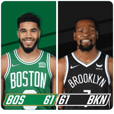 two basketball players from boston and brooklyn
