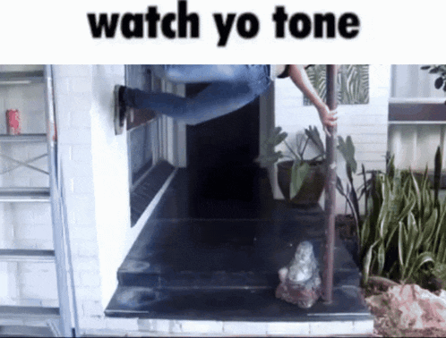 a picture of a person with the words watch yo tone on the top